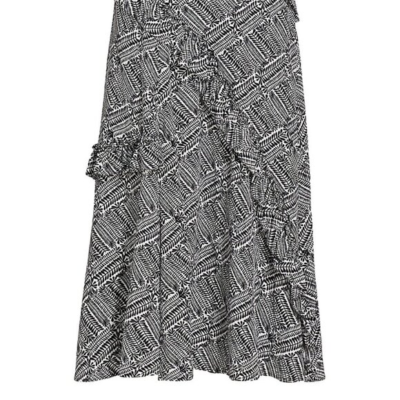 Elie Tahari Alisa 100% Silk Leaf Midi Dress Geo Leaf Print Size 10 NWT - Picture 4 of 5